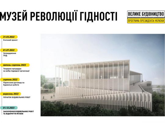 Музей Революції Гідності в Києві планують збудувати до кінця 2023 року