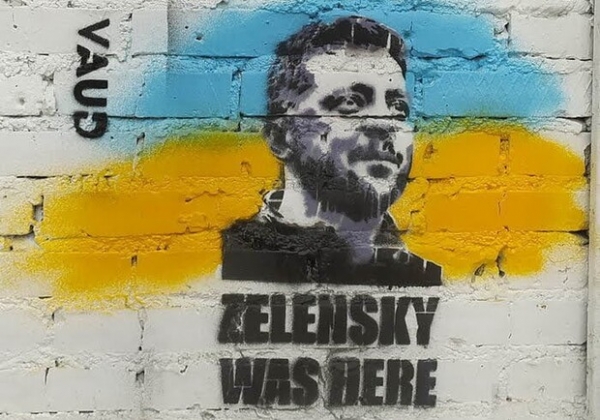 На Фонтане появилось граффити, посвященное Зеленскому