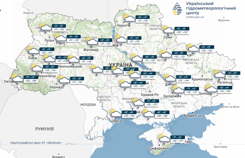 Нічні заморозки та циклон з Чорного моря: протягом тижня в Україні очікуються температурні гойдалки